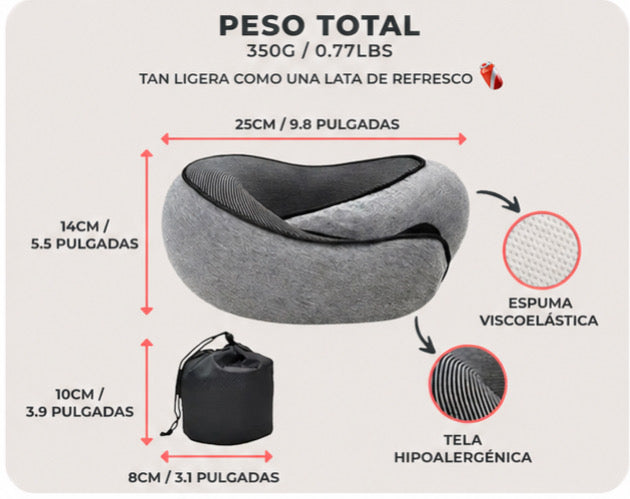 Almohada de viaje para el cuello